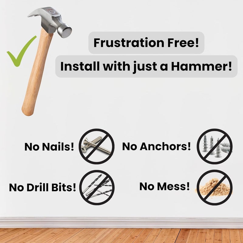 Teknix No-Stud, No-Drill Wall Mount Compatible with Skylight® 15-Inch Calendar - The Original Easy DIY Install, No Anchors or Screws Needed, Damage-Free, Secure Hold, Only Hammer Required, Hardware Included - Image 3